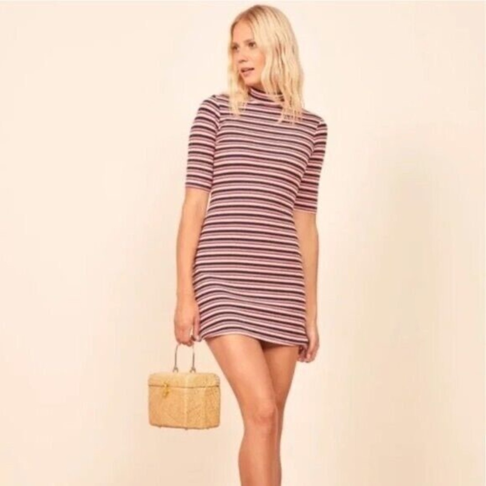 Reformation Mod Dress Hollywood stripe small EUC